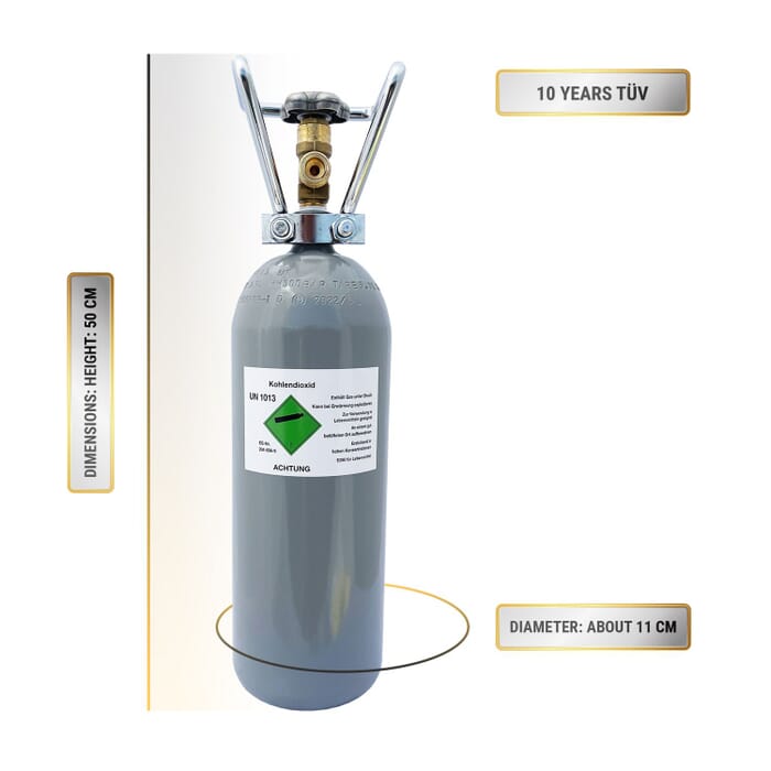 CO2 cylinder gas bottle - 2.0 kg - canister carbon dioxide, carbonic ...