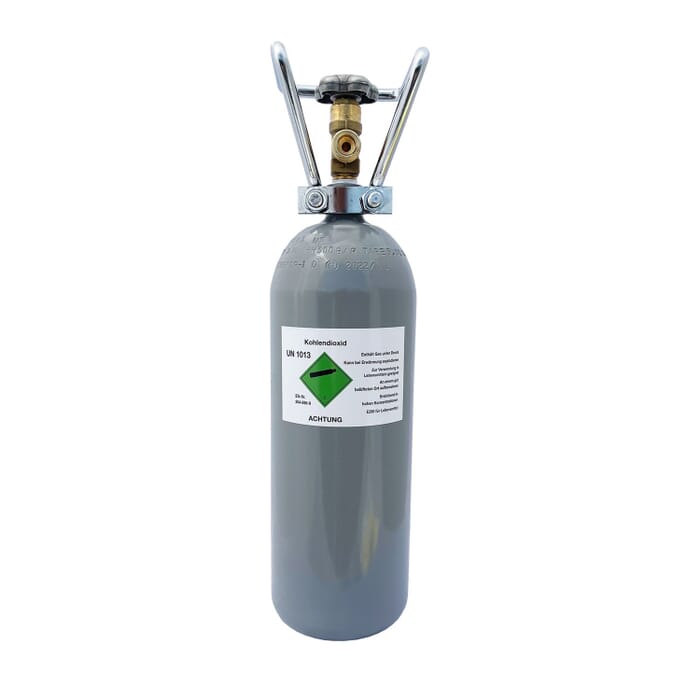 CO2 cylinder gas bottle - 2.0 kg - canister carbon dioxide, carbonic acid gas