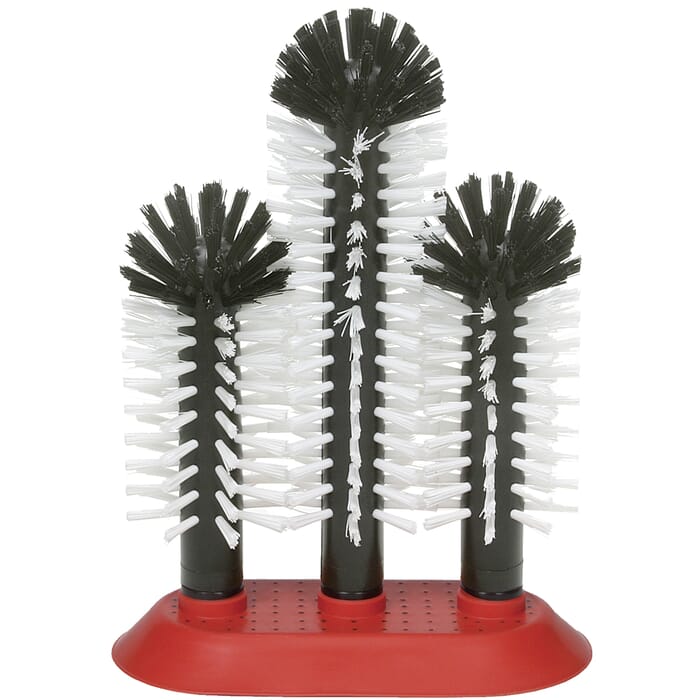 glass washing brush with suction plate 2 x 18cm and 1 x 25cm