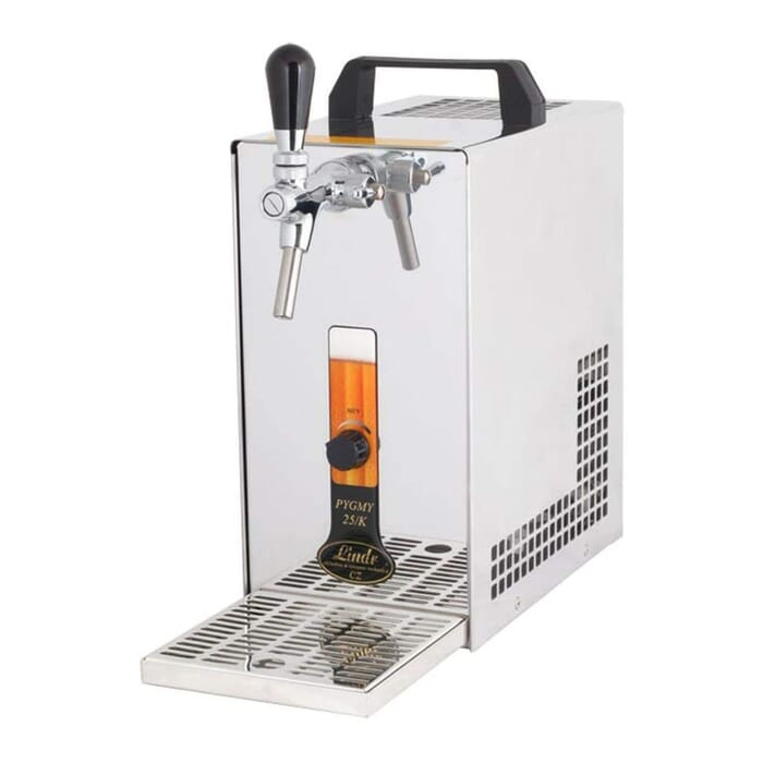 Beer dispenser PYGMY 25 / K with membrane pump, 1-line dry cooler made of stainless steel, 35 liters / h, Green Line