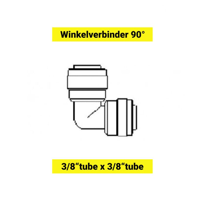 Angle connector 90° - 3/8"tube x 3/8"tube