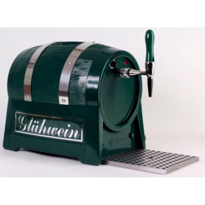 Mulled wine dispenser, instant beverage heater, 9kW, barrel shape, with electric pump, 2-lines