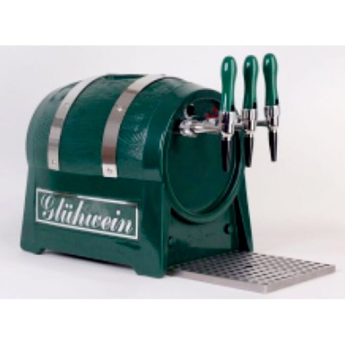 Gluhwein tap - Dispenser - 9kW, 3-kraans, met geïntegreerde luchtcompressor, tonvormige behuizing
