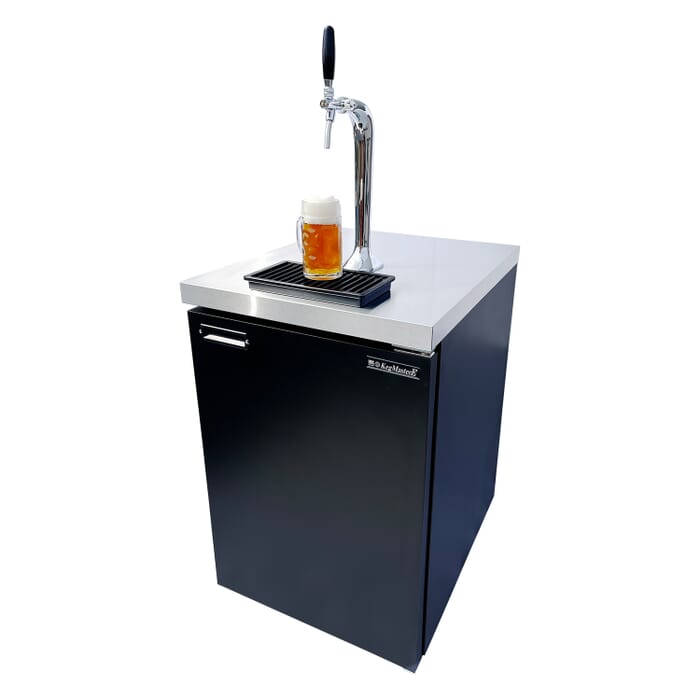 [Bundle] Komplett set - kylskåp för öl upp till 50L fat (ölstång) - inkl. Elegant dispenserkolonn och kompensatorkran