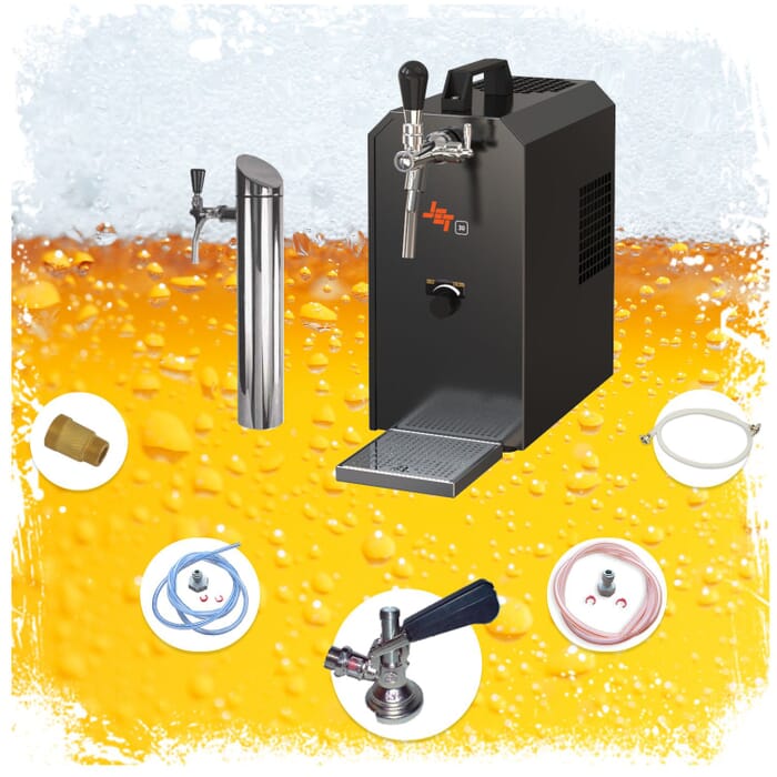 [Bundle] Under counter сomplete set - beer dispenser JET 30K 1-line beer dispenser dry cooler with air pump, 30 liter/h beer case, flow cooler
