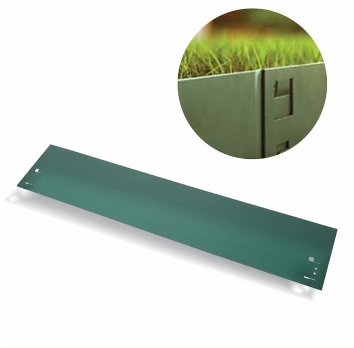 [Pakiet] Obrzeże trawnikowe metalowe 13,5 cm x 120 cm zielone | Palisada ogrodowa
