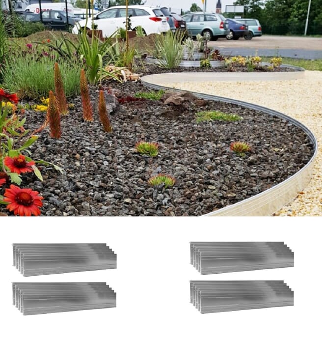 [Bundle] 20 Pack Ultra Strong Aluminium Lawn Edging 14cm x 1m (20m long) | Garden edging | Border edging