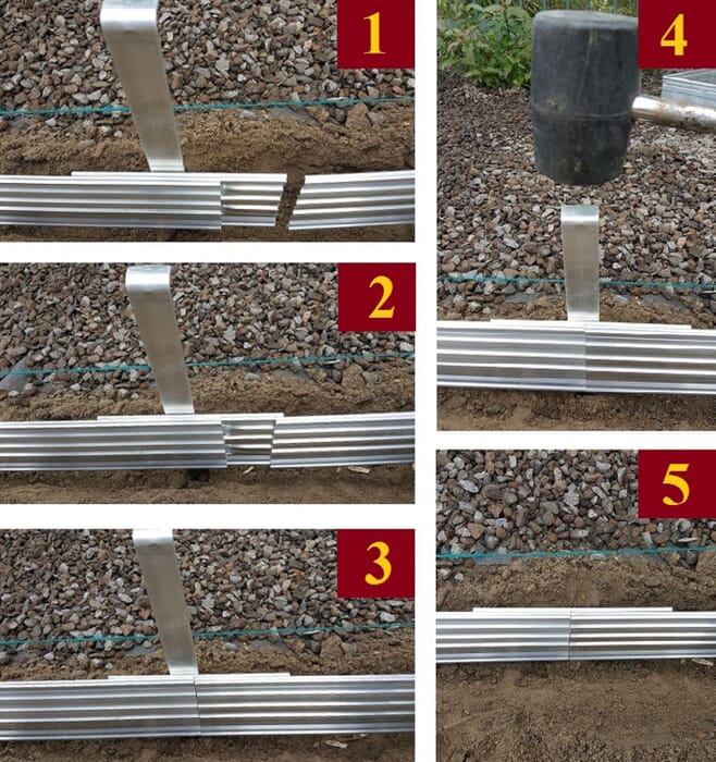 Kit De 10 Bordures De Jardin En Métal Flexible De 1m Avec Pics De