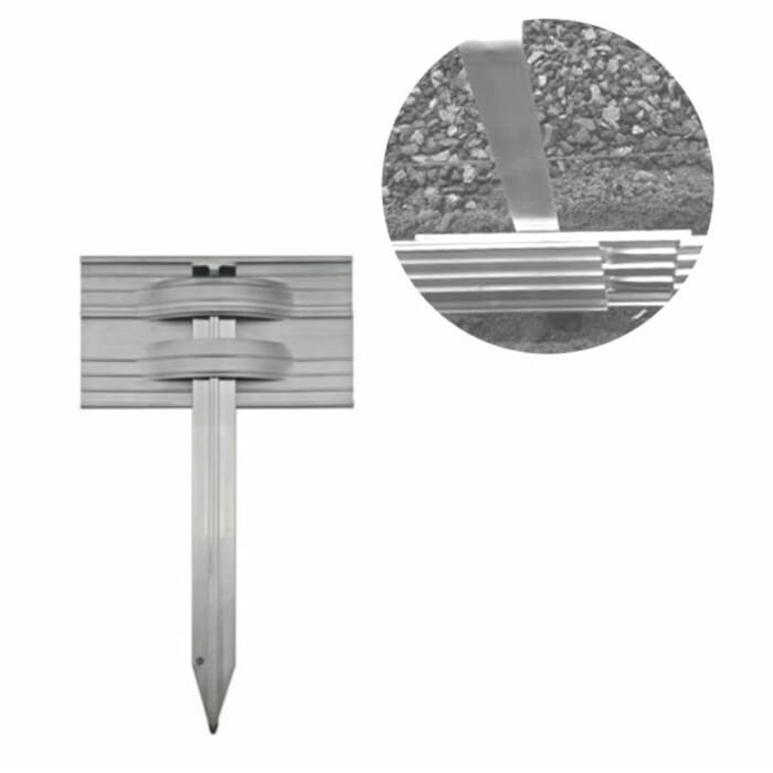 Ancoraggio a terra per bordure aiuole in alluminio | Picchetto | Ancora a terra