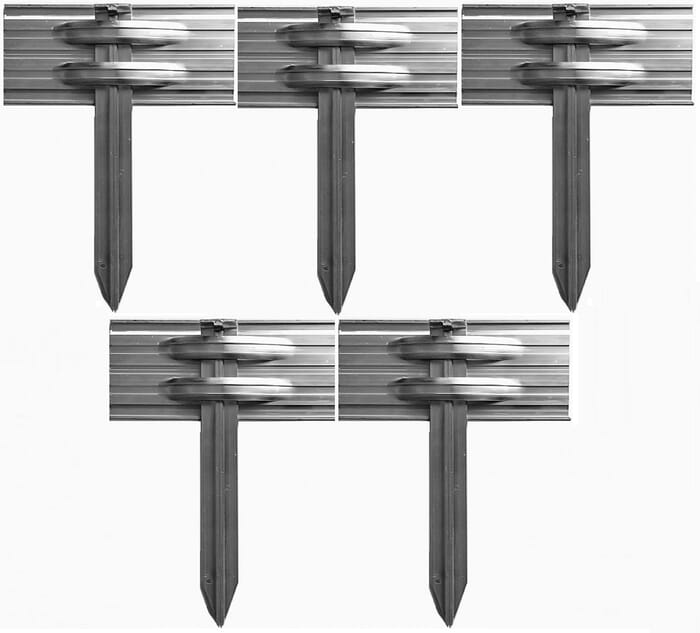 [Bundle] Set di 5 Ancoraggio a terra per bordure aiuole in alluminio | Picchetto | Ancora a terra