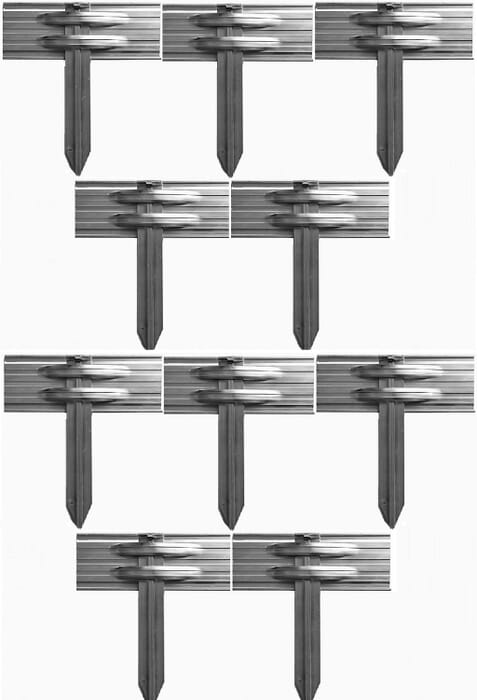 [Bundle] Set di 10 Ancoraggio a terra per bordure aiuole in alluminio | Picchetto | Ancora a terra