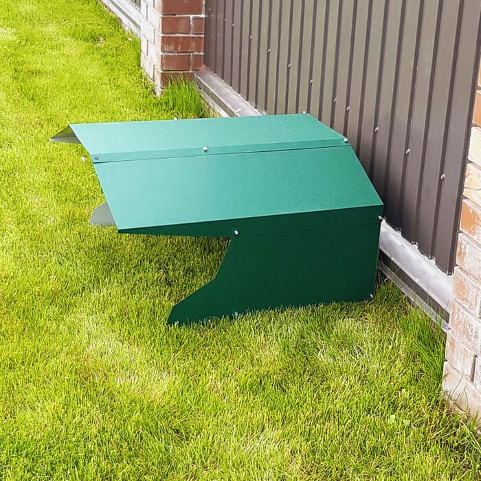 Robotic Lawn Mower Storage with metal roof green | Lawnmower shed