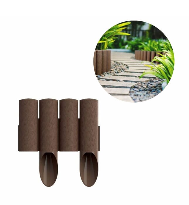 Palizzate di plastica marrone 23cm x 25,5 cm | Aiuole giardino | Cordoli per aiuole