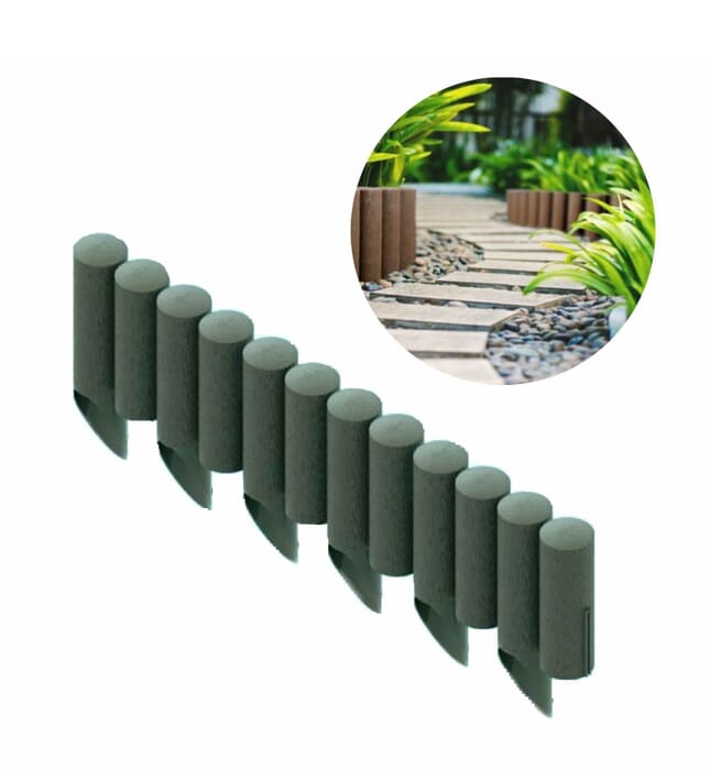 [Bundle] Plastic Lawn Edging green 2.3m x 25.5cm | Garden edging