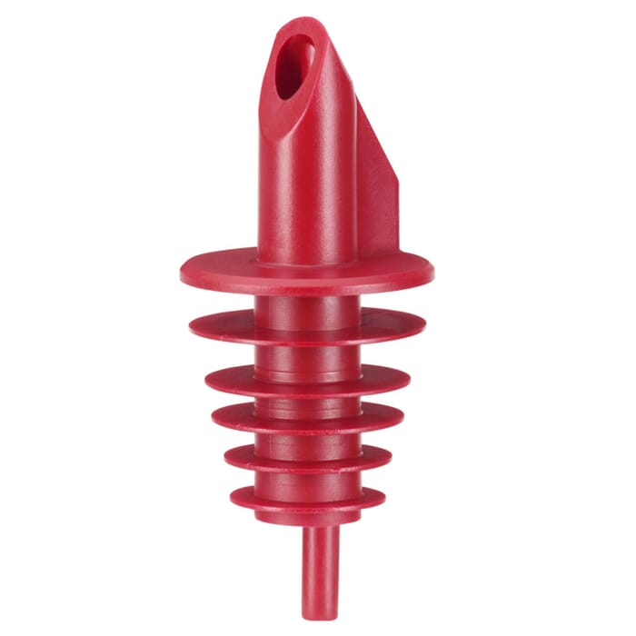 BILLY - vertedor de plástico para botellas de 0,5 - 1,5 lt. - rojo - con 5 laminillas