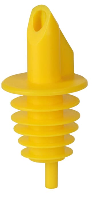 BILLY - vertedor de plástico para botellas de 0,5 - 1,5 lt. - amarillo - con 5 laminillas