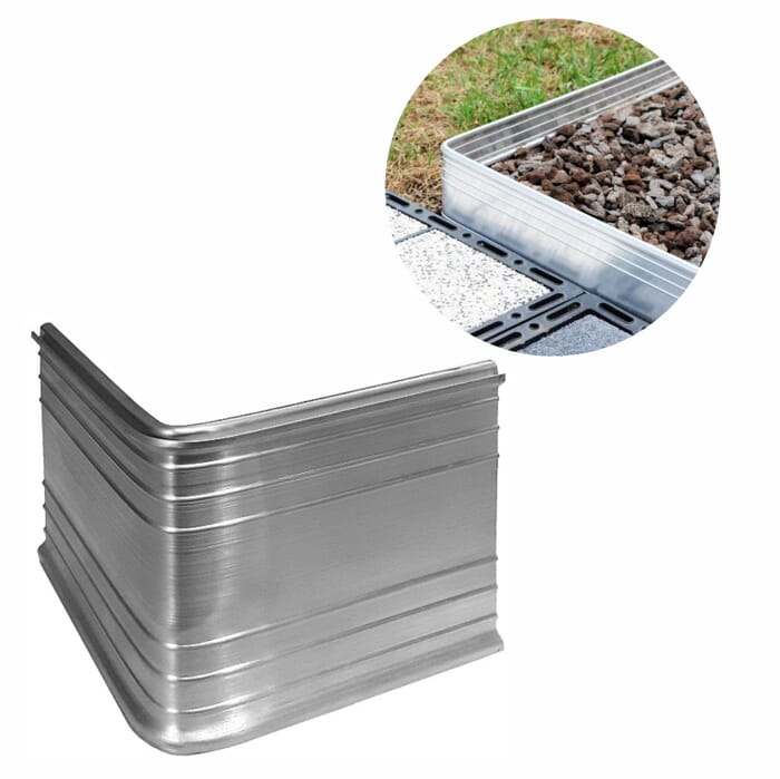 Hoekhoek 90 graden voor Ultra sterke aluminium Borderrand 24cm | Gazonrand | Kantopsluiting