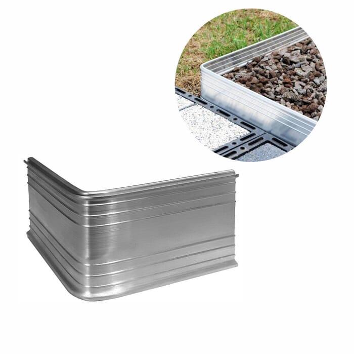 Hoekhoek 90 graden voor Ultra sterke aluminium Borderrand 14cm | Gazonrand | Kantopsluiting