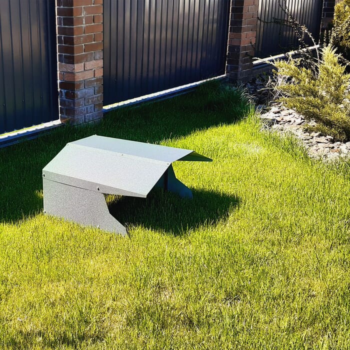 Robotic Lawn Mower Storage with metal roof grey Lawnmower shed