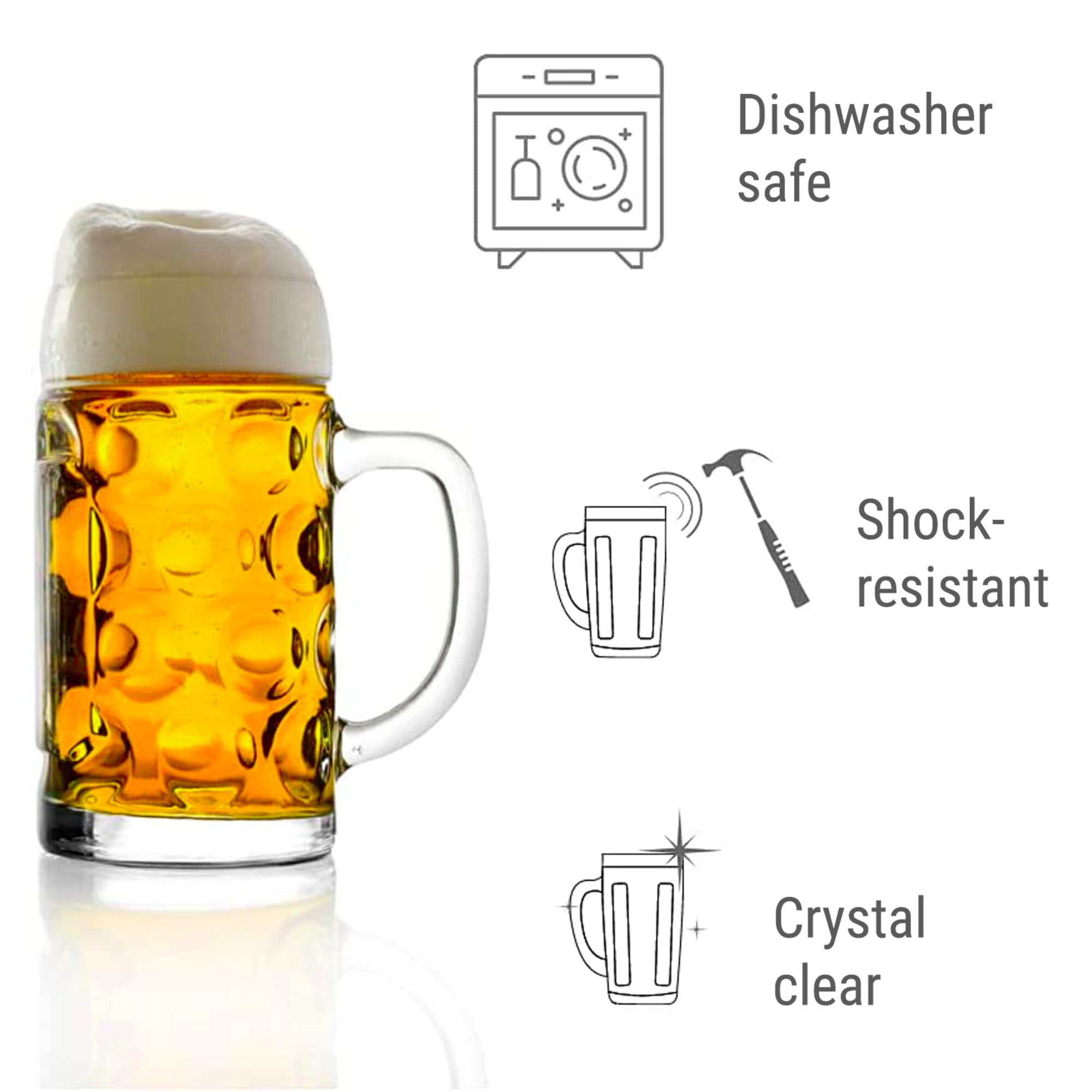 [Bundle] Beer glass set of 6 beer glasses ISAR 0,3 litre Beer