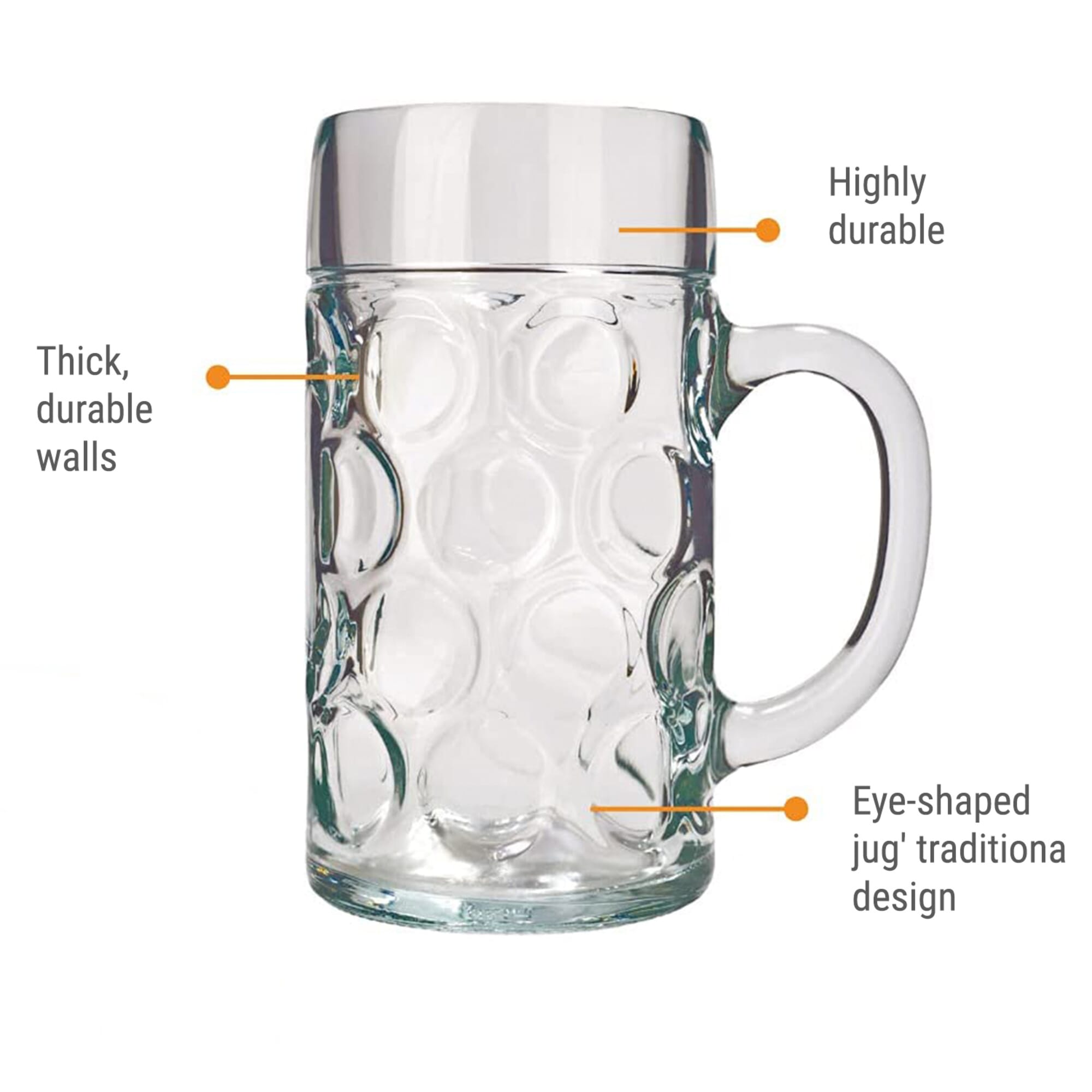 [Bundle] Beer glass set of 6 beer glasses ISAR 0,3 litre Beer