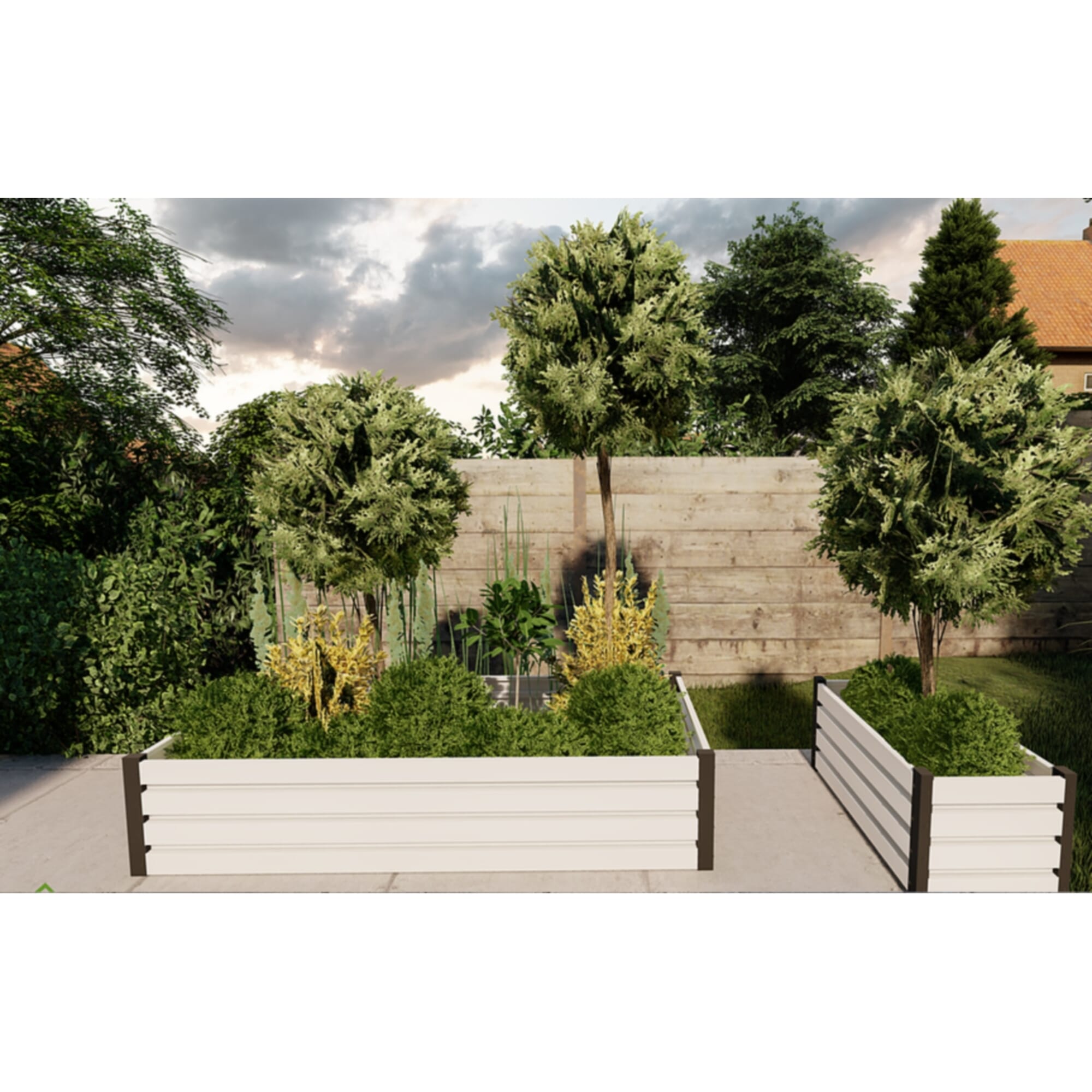Raised Garden Bed white 40cm x 50cm x 200cm | Outdoor planter | Herb