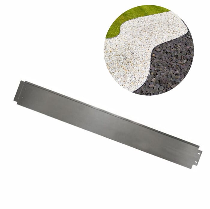 Rasenkanten Metall Alu/Zink 100 cm x 14 cm | Beeteinfassung | Beetumrandung | Beetbegrenzungen