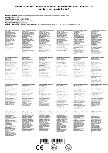 Weekiss Hipster period underwear, menstrual underwear, period knickers