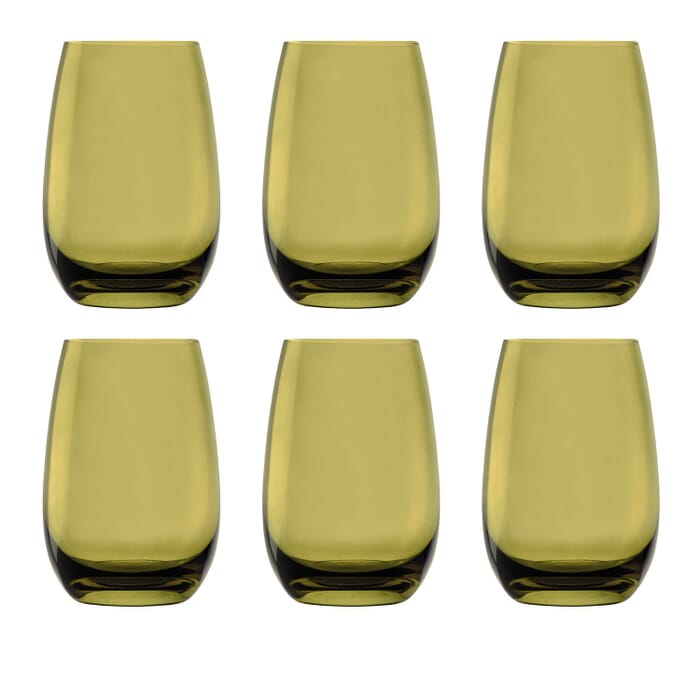 [Bundle] Fargede drikkeglass ELEMENTS 6er-Set, Oliv, 335 ml