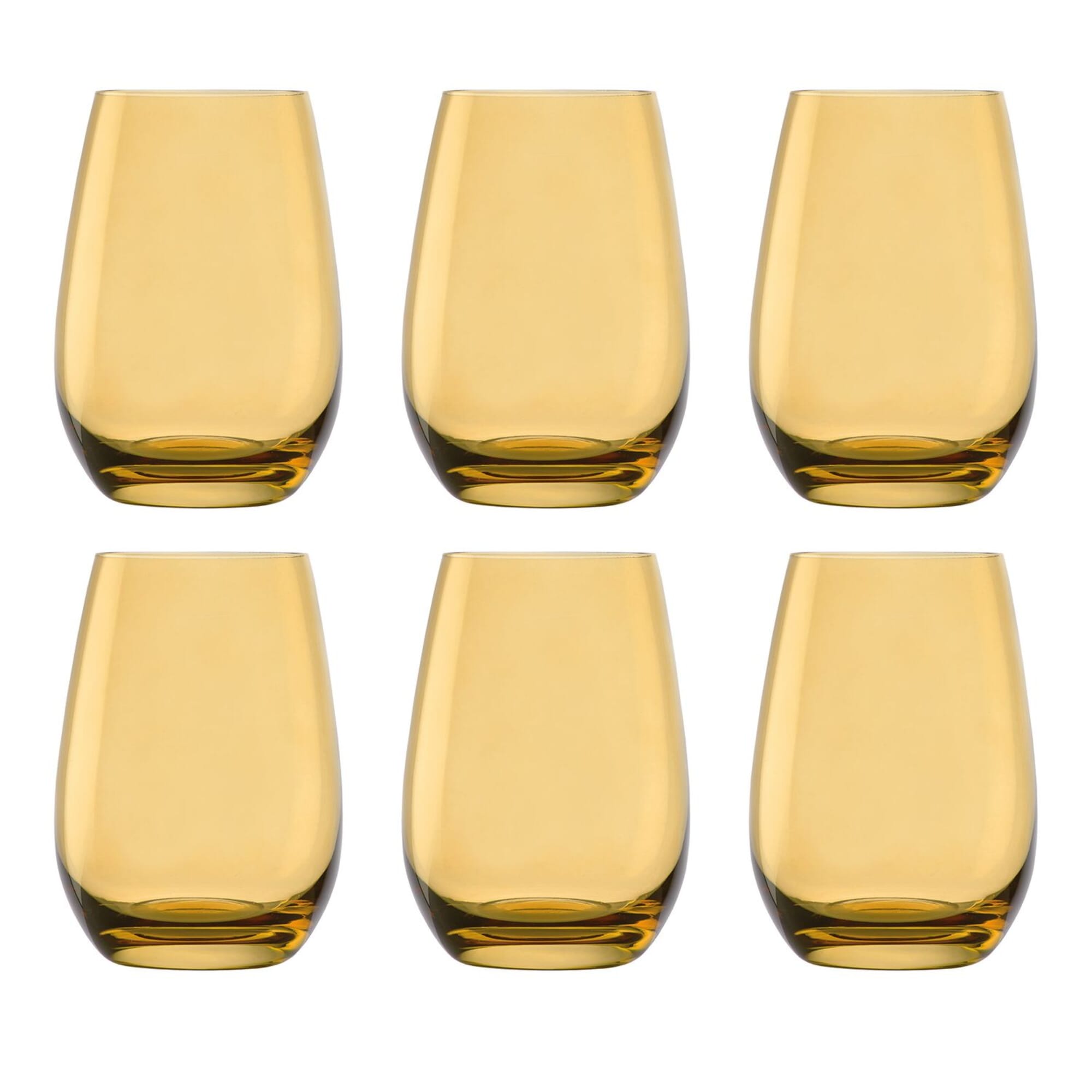 [Bundle] Colored drinking glasses ELEMENTS 6erSet, Bernstein, 465 ml