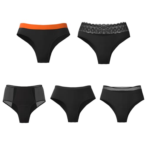 Set complet pentru întregul ciclu menstrual - Chiloti menstruali, chiloti pentru menstruatie, lenjerie menstruala reutilizabila