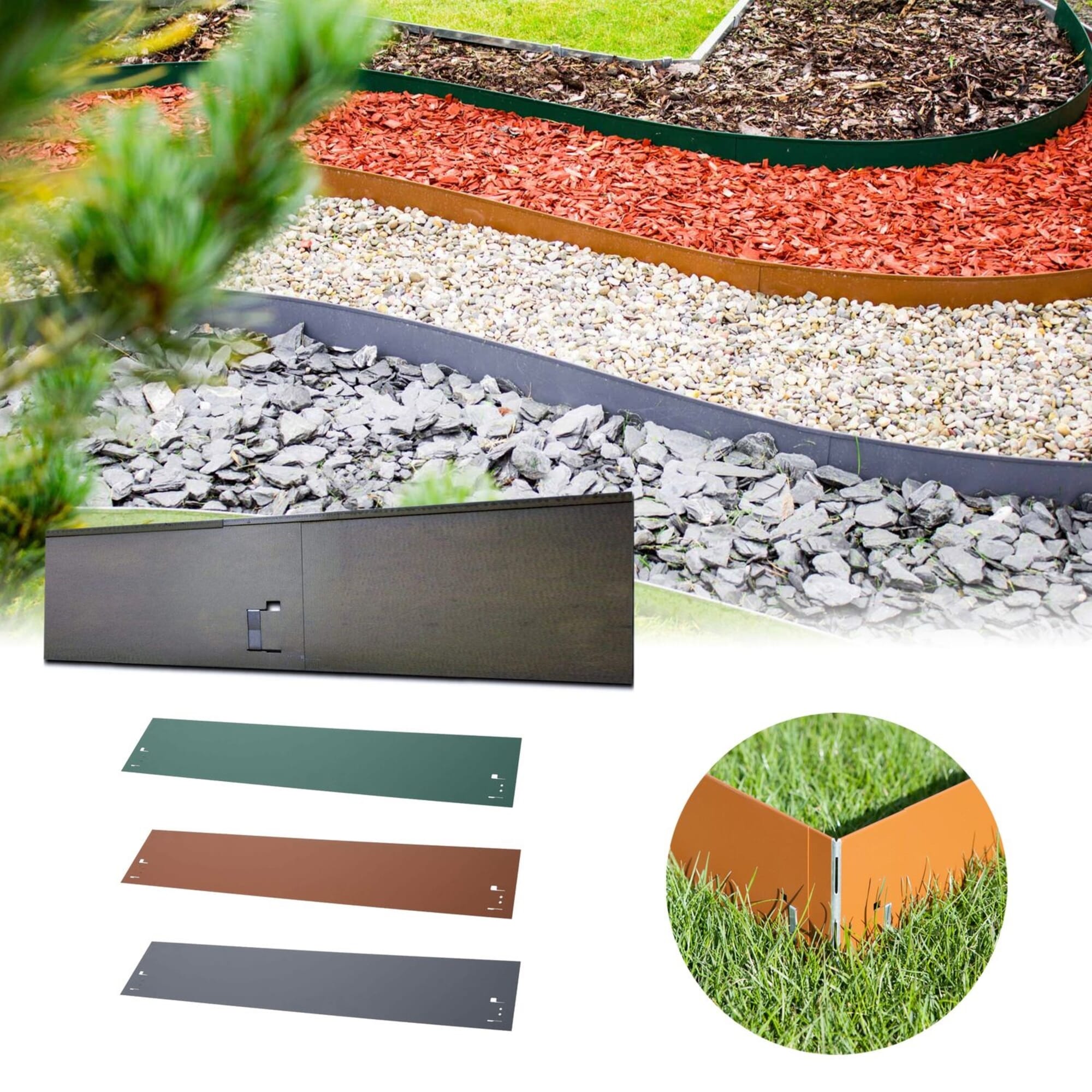 Rasenkanten Metall 18.5 cm x 120 cm Beeteinfassung Beetumrandung