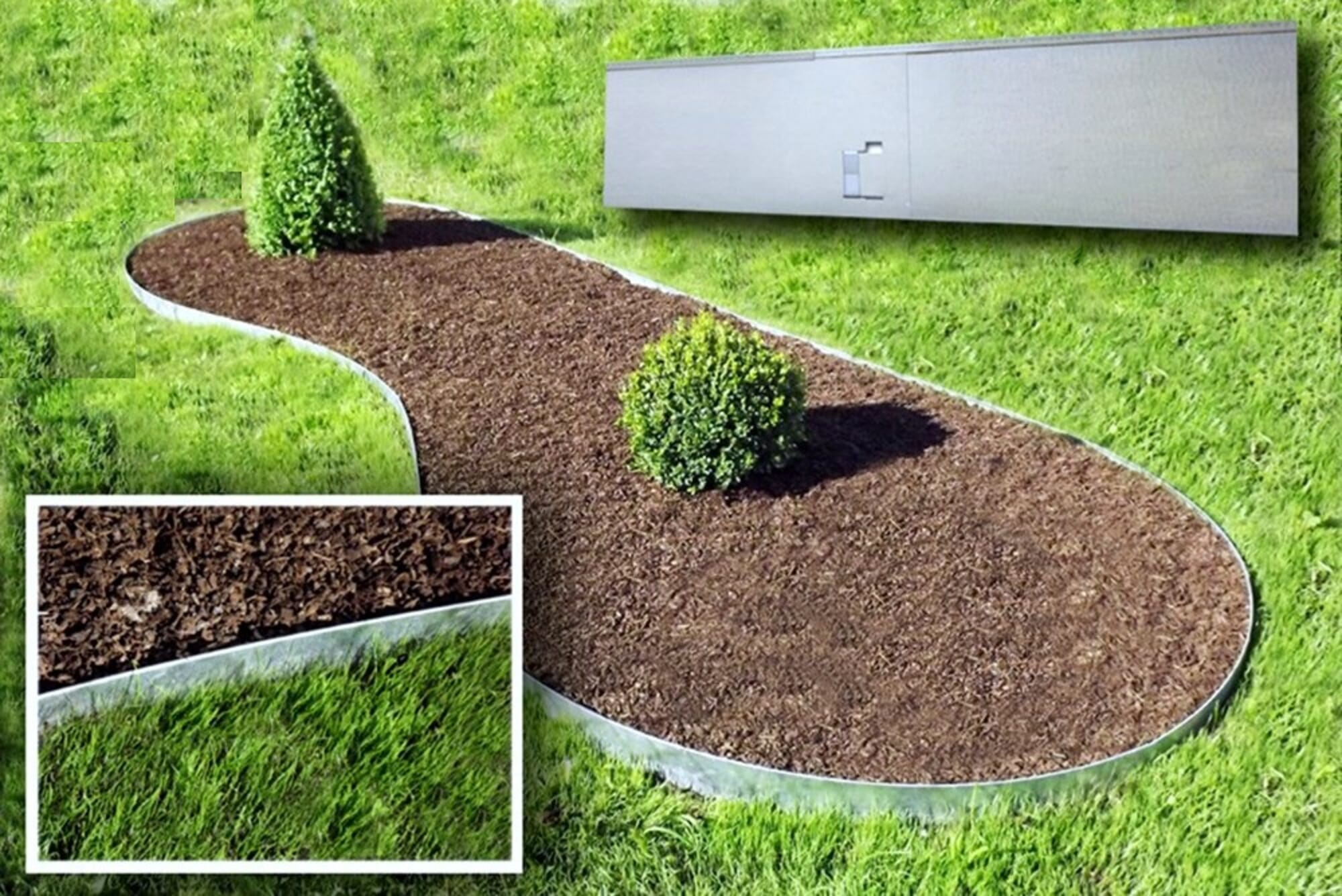VOUNOT® Bordura per Aiuola in Metallo 10M, Bordo Giardino Resistente e Flessibile 100x18cm (Lunghezza x Altezza) Spessore 0,7mm, Nero | Leroy Merlin