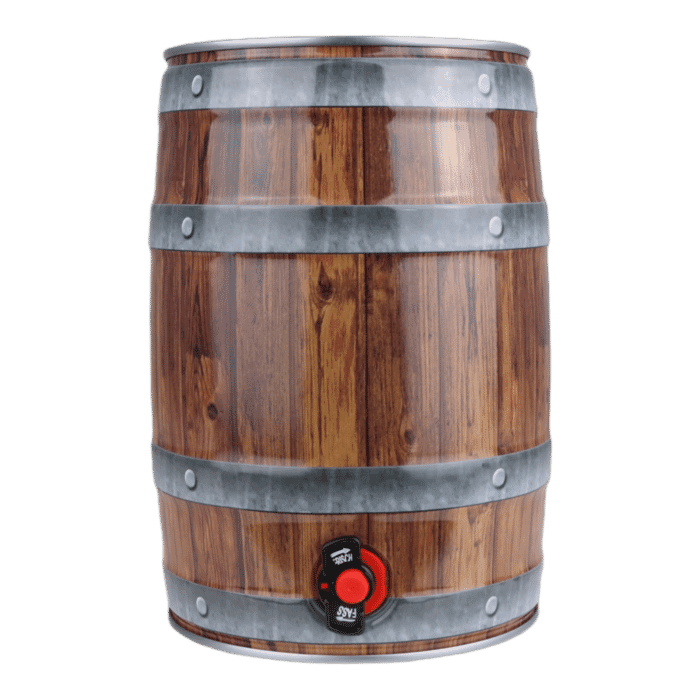 Barril 5l com torneira, aspecto de madeira